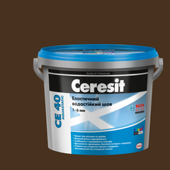 Ceresit CE 40 Aquastatic (2кг) Эластичный водостойкий цветной шов до 6мм ореховый 55