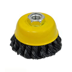 Щетка-крацовка "Чашка" стальная М14, закрученная 65 мм