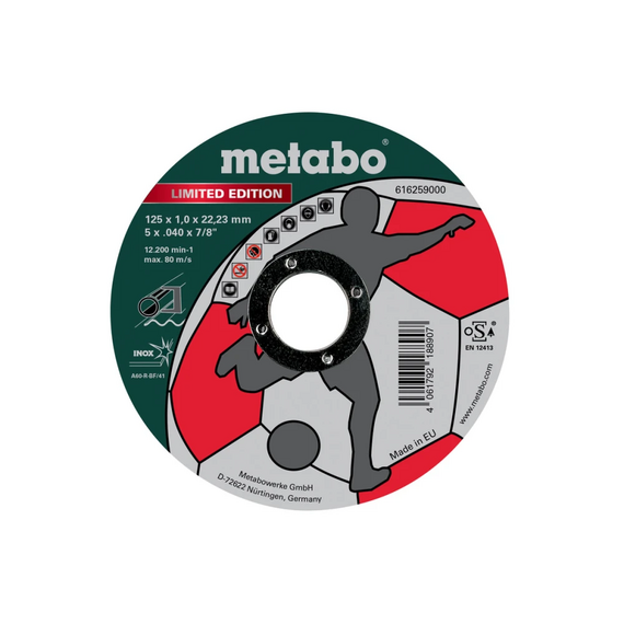 Диск отрезной прямой METABO LE Soccer 125*1,0х22,23 мм, Inox (нерж)