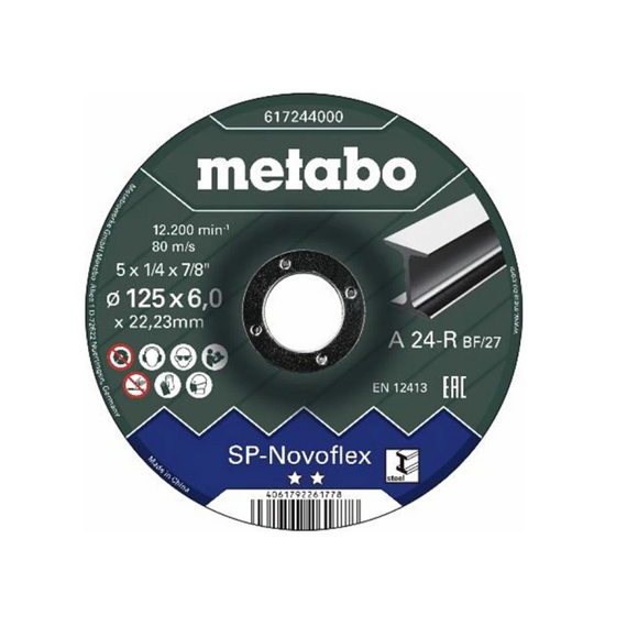 Диск зачисний прямий METABO Novoflex SP 125*6,0*22,23, сталь (25шт/пак.)
