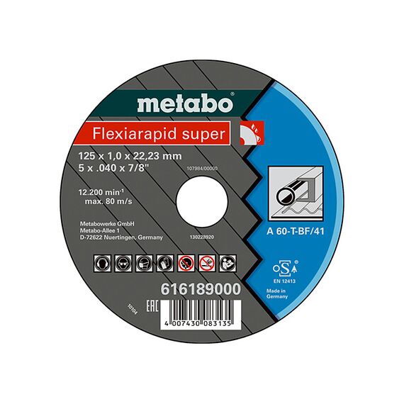 Диск отрезной METABO Flexiarapid 125x1,6x22 сталь.