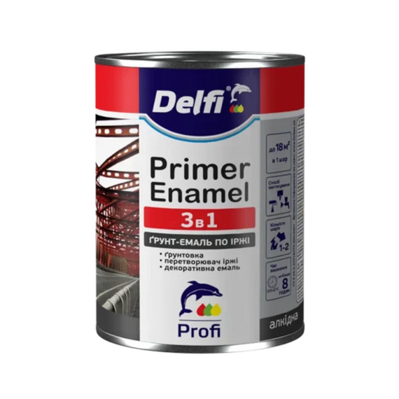 Грунт-емаль по іржі 3 в 1, біла, ТМ «Delfi» - 2,8 кг