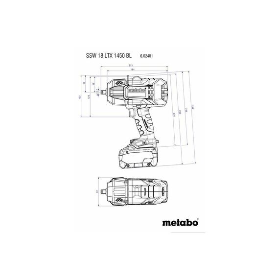 Акумуляторний ударний гайковерт SSW 18 LTX 1450 BL 18V; Картонна коробка, зображення 2