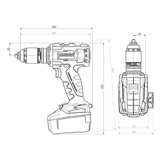 Акумуляторний дриль-шуруповерт BS 18 LTX BL I 18V 2x5.2Ah LiPOWER; Зарядний пристрій ASC 55; metaBOX, зображення 4