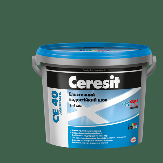 Ceresit CE 40 Aquastatic (2кг) Еластичний водостійкий кольоровий шов до 6мм зелений 70