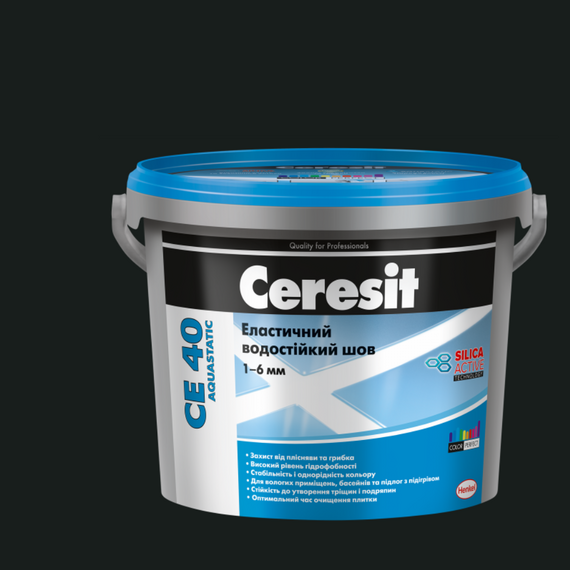 Ceresit CE 40 Aquastatic (5кг) Еластичний водостійкий кольоровий шов до 6мм чорний 18