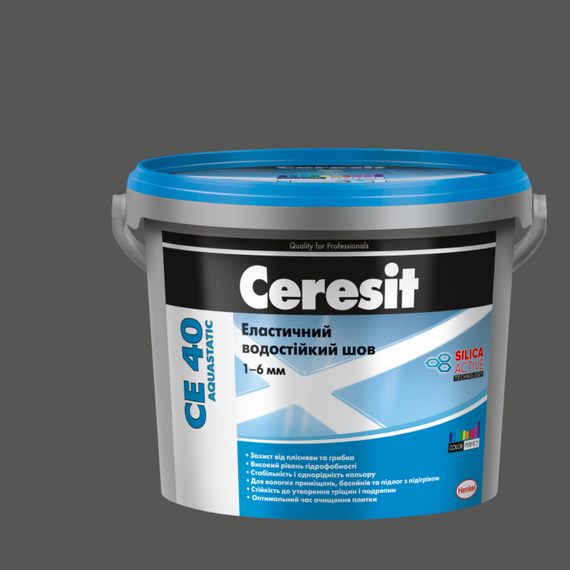 Ceresit CE 40 Aquastatic (5кг) Еластичний водостійкий кольоровий шов до 6мм сірий 07