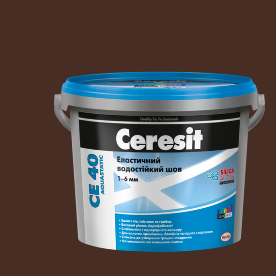 Ceresit CE 40 Aquastatic (5кг) Еластичний водостійкий кольоровий шов до 6мм темно-коричневий 58