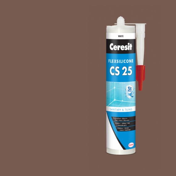 Ceresit CS25 MicroProtect сієна (280 мл) силіконовий шов для стиків та примикань (12шт/ящ.)