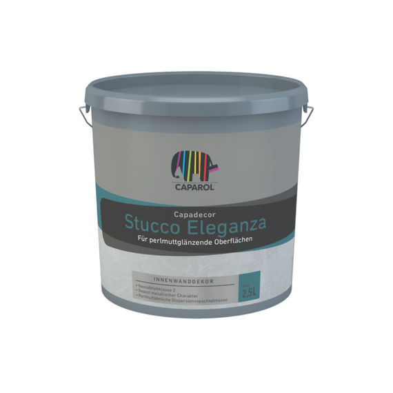 Декоративна шпаклівка інтер'єрна акрилатна сяюча Caparol "Stucco Eleganza"Срібло, 2,5 л.