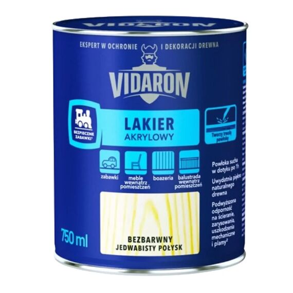 Акриловий лак VIDARON LAKIER AKRYLOWY бесцветный шелковисто-глянцевый 750 мл