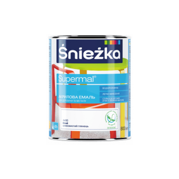 Sniezka Supermal АКРИЛ. А400 білий шовк.гл.0,8 дм3