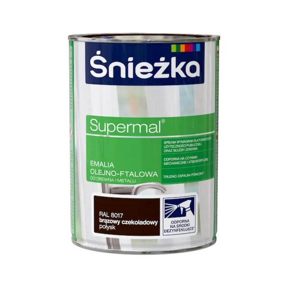 Sniezka Supermal Ol-Ftal. RAL 8016 коричневий, глянцевий 800 мл