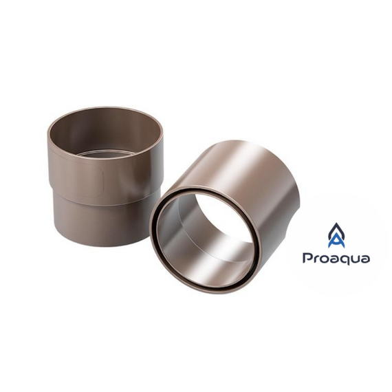 З'єднувач водостічної труби, темно-коричнева, д.90 ProAqua