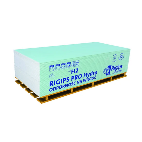 Гіпсокартон вологостійкий RIGIPS PRO (GKBI) 12,5х3000x1200 (64шт/під)