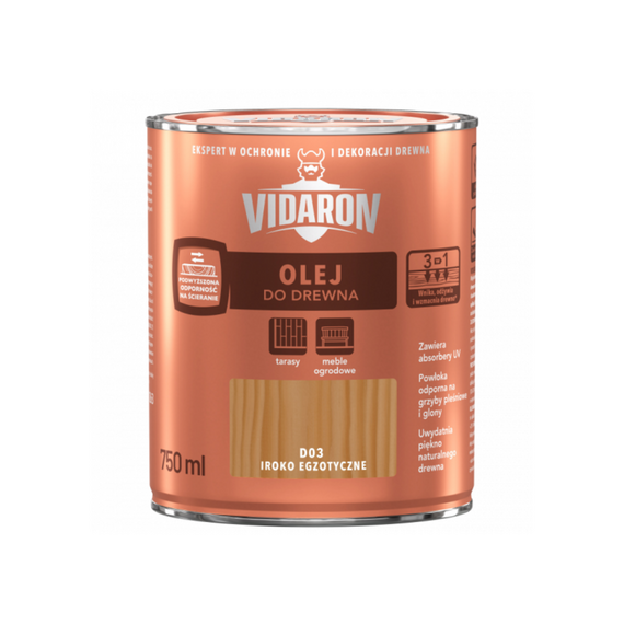 VIDARON Масло для древесины ироко экзотическое 2,5л