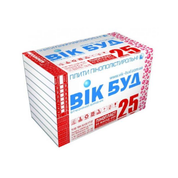 Пінопласт 25 Фасад-Еко 1000*500*40 мм(12 кг/м3) (15 шт/уп.)