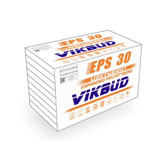 Пінопласт EPS 30 1000*500*50 мм (9 кг/м3) (12шт/уп.) Vik