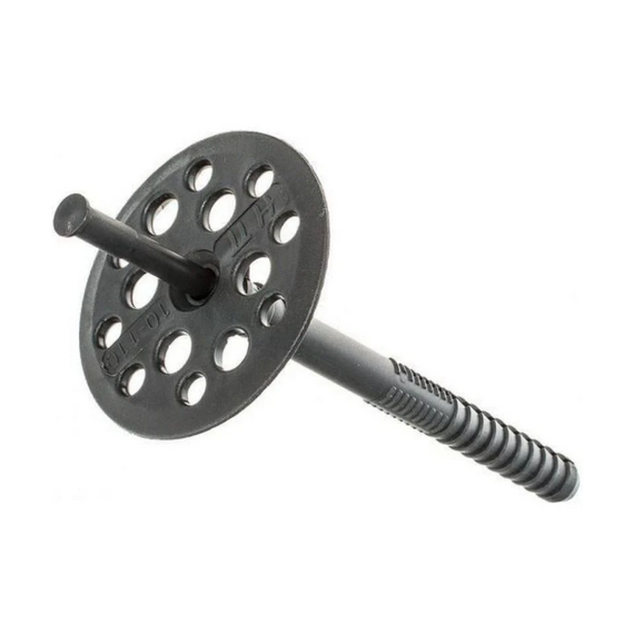 10*180 Дюбель для крепления изоляции с металлическим стержнем и термоголовой (2 гат) (250шт/уп)