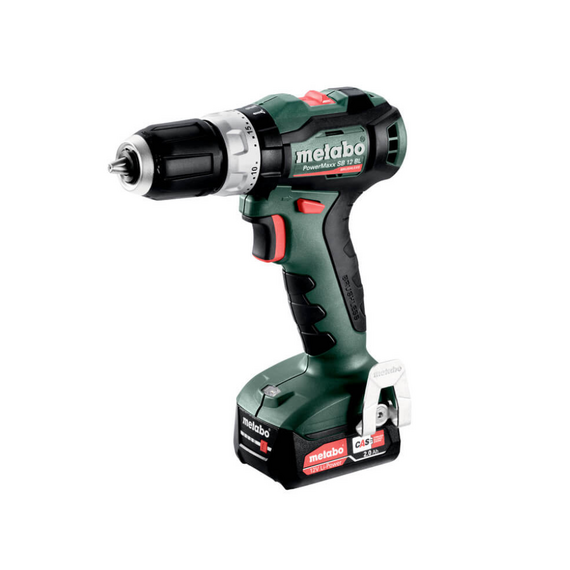 Акумуляторний ударний дриль PowerMaxx SB 12 BL 12V 2x2Ah LiPOWER; Зарядний пристрій SC 36; metaBOX 1