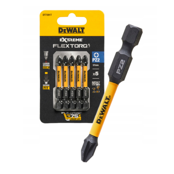 Біта DeWALT, ударна, IMPACT TORSION EXTREME, Pozidriv, Pz2, L=57 мм,