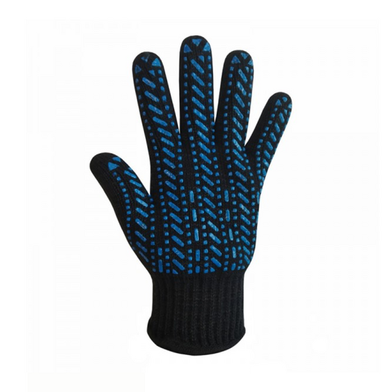 Рукавички трикотажні чорні з ПВХ крапкою