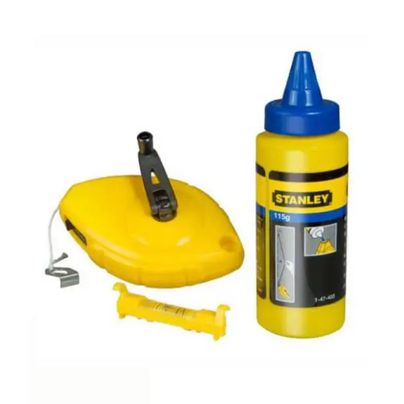 Шнур розмічальний STANLEY "OPP", в комплекті, 30м, крейдяний порошок, підвісний рівень.