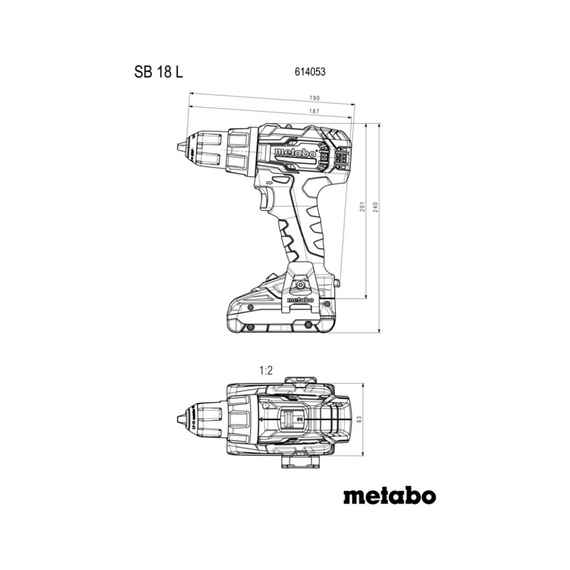 Акумуляторний ударний дриль SB 18 L Set 18V 2x2Ah LiPOWER; Зарядний пристрій SC 36; Пластиковий кофр, зображення 6