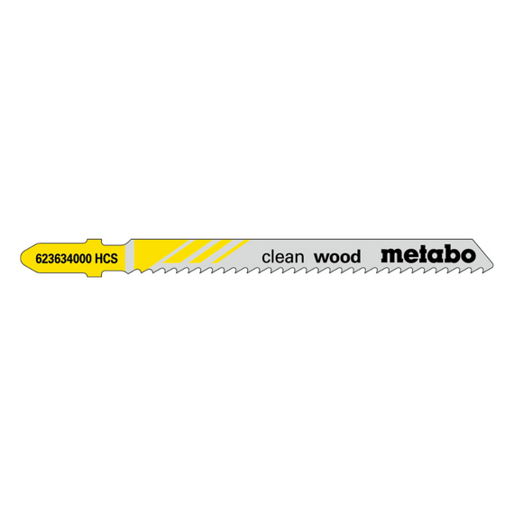 100 пилкових полотен для лобзиків «clean wood», 74/ 2,5 мм (623703000) Metabo