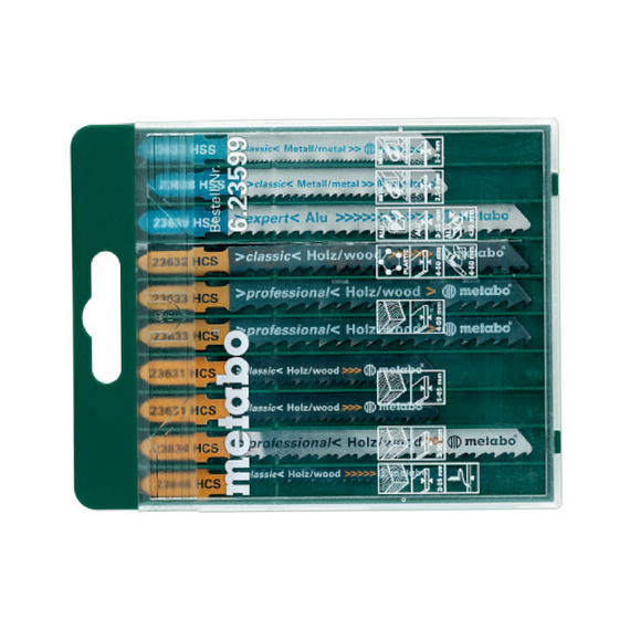 Набор полотен для лобзика METABO SP, 10шт. (металл, дерево, пластик)