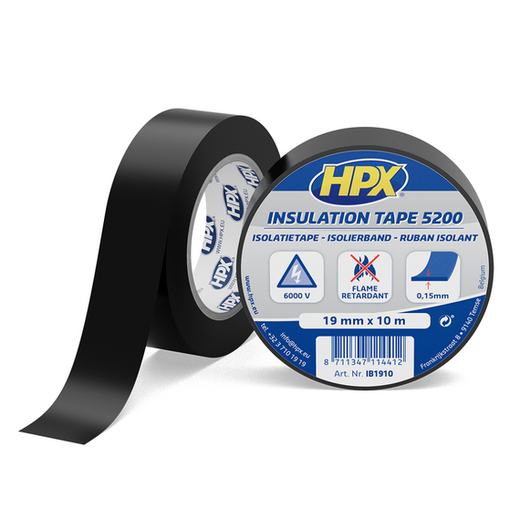 Лента ПВХ изоляционная HPX5200 19мм х 10м серая (пленка)