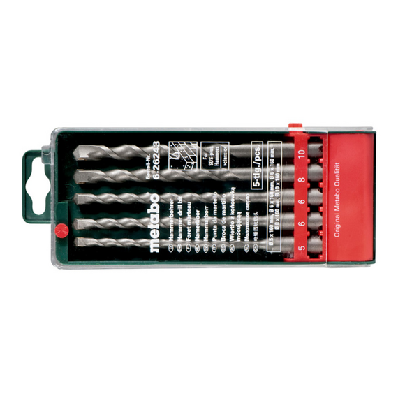 Набор буров METABO SDS-plus Classic, 5шт (5, 6, 6, 8, 10/160мм)