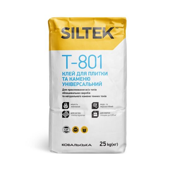 Siltek Т-801 Клей для плитки та каменю універсальний (25кг)