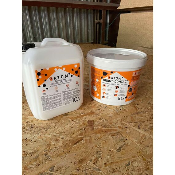 Grunt - Contact Контактный грунт для увеличения адгезии, АТОМ+ (10л.\15кг), изображение 4